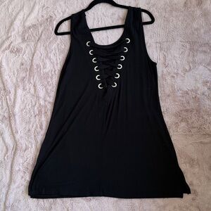 Cable & Gauge Black Scoop Neck Sleeveless Tank